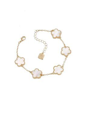 Park Lane White Ivy Quatrefoil Bracelet